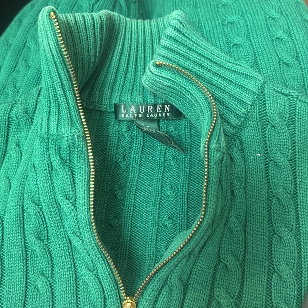 Ralph Lauren | cable knit mock neck full zip cardigan XS - Picture 11 of 11